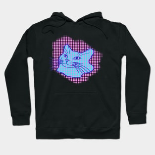 Blue Cat Pink Polka Dots Hoodie